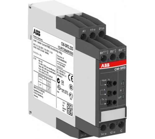 Однофазное реле контроля тока CM-SRS.M1P многофункц. питание 24-240В AC/DC, 1ПК, пружинные клеммы  1SVR740840R0600  ABB
