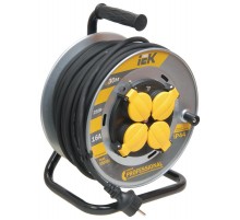 Удлинитель на катушке УК30 на мет с т/з 4 места 2Р+PЕ/30м КГ 3х1,5мм2 IP44 "Professional"  WKP16-16-04-30-44  IEK