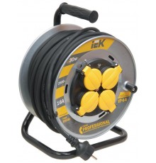 Катушка УК30 на мет с т/з 4 места 2Р+PЕ/30м КГ 3х2,5мм2 IP44 Professional  WKP17-16-04-30-44  IEK