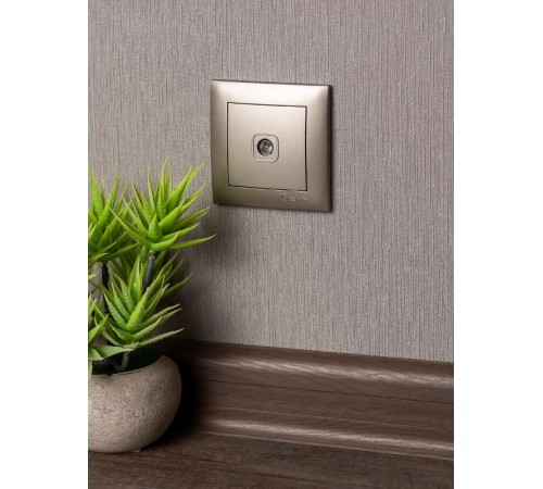 Валенсия лицевая панель розетки TV 1-местная 75Ом 5-862МГц кашемир EKF PROxima   ESA00-L-027-40   EKF