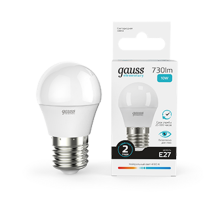 Лампа светодиодная LED Elementary Шар 10W E27 730lm 4100K  53220  Gauss