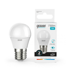Лампа светодиодная LED Elementary Шар 10W E27 730lm 4100K  53220  Gauss