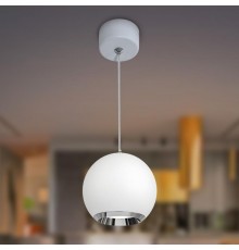 Светильник подвесной (подвес)  PL32 WH/CH MR16 GU10 потолочный круг белый, хром  Б0061379  ЭРА