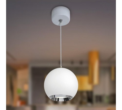 Светильник подвесной (подвес)  PL32 WH/CH MR16 GU10 потолочный круг белый, хром  Б0061379  ЭРА