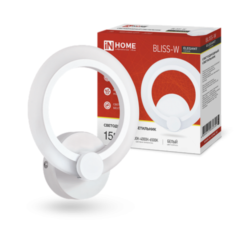 Светильник светодиодный бра ELEGANT BLISS-W 15Вт 230В 3000-6500K 1050Лм 600х85мм  4690612035345  IN HOME