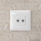 Компьютерная розетка RJ-45 без шторки в стену, кат.6 двойная, "Avanti", "Белое облако"  4400694  DKC