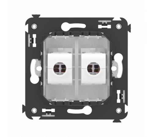 Компьютерная розетка RJ-45 без шторки в стену, кат.6 двойная, "Avanti", "Белое облако"  4400694  DKC