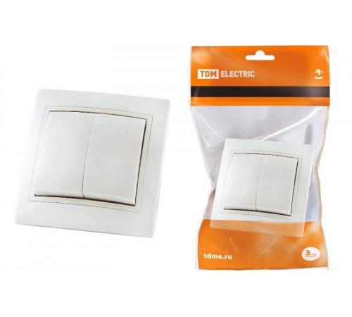 Выключатель 2 кл. 10А белый "Таймыр"   SQ1814-0002  TDM
