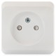 Этюд Белый О/У Розетка без заземления со шторками  PA16-002B  SE