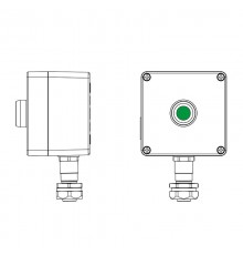 Взрывозащищенный пост управления из алюминия CPE-A-12-(1xP1G(11))-1xKAEPM2MHK-20(C)1Ex d e IIC Т5 Gb / Ex tb IIIC T95°C Db IP66  2201.121.22.120G  D