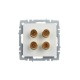 BRITE АудиоРозетка 4-местная РА10-БрА алюминий  BR-S40-K47  IEK