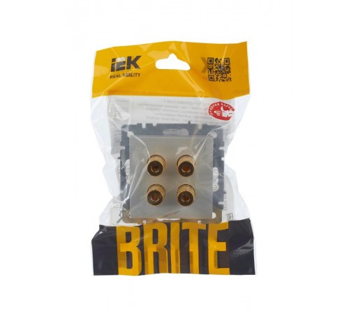 BRITE АудиоРозетка 4-местная РА10-БрА алюминий  BR-S40-K47  IEK