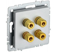 BRITE АудиоРозетка 4-местная РА10-БрА алюминий  BR-S40-K47  IEK