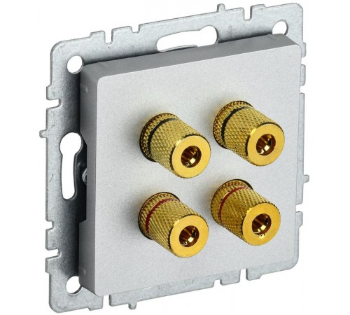 BRITE АудиоРозетка 4-местная РА10-БрА алюминий  BR-S40-K47  IEK