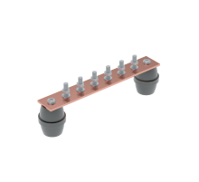 Главная заземляющая шина с изоляторами на 6 подключений 260х40х4 мм CU  GZSH6 CU  КМ-профиль