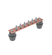 Главная заземляющая шина с изоляторами на 6 подключений 260х40х4 мм CU  GZSH6 CU  КМ-профиль