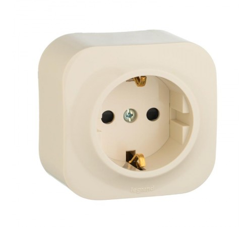Quteo Слоновая кость Розетка с заземлением со шторками  782250  Legrand