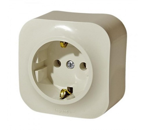 Quteo Слоновая кость Розетка с заземлением со шторками  782250  Legrand