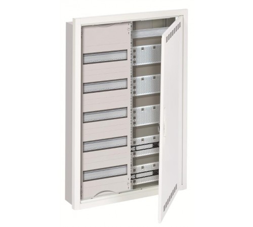 Шкаф 60М в нишу с медиапанелями 834х560х120 с расстоянием между DIN-рейками 125 мм и самозажимными клеммами N/PE и дверью с вент. отверстиями U52MML 