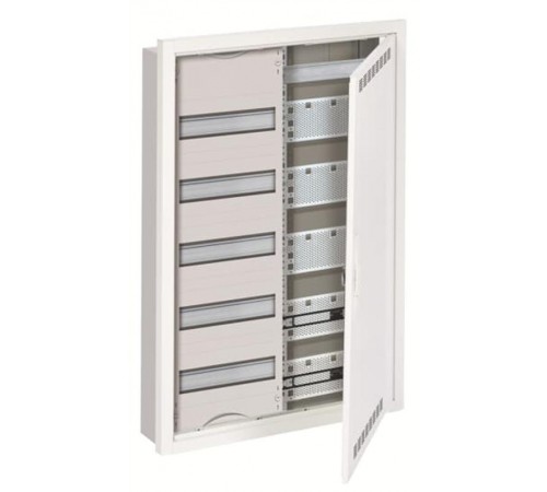 Шкаф 60М в нишу с медиапанелями 834х560х120 с расстоянием между DIN-рейками 125 мм и самозажимными клеммами N/PE и дверью с вент. отверстиями U52MML 