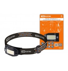 Фонарь "Налобный 11" универсальный, аккум., 3+2 Вт COB, Li-Ion 3,7 В 0,5 А*ч, USB, сенсор,  SQ0350-0063  TDM