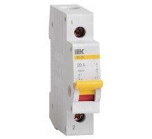 Выключатель нагрузки модульный (мини-рубильник) ВН-32 1Р 20А  MNV10-1-020  IEK