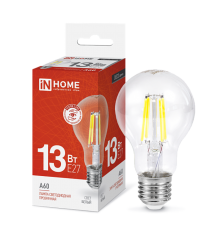 Лампа светодиодная LED-A60-deco 13Вт 230В Е27 4000К 1170Лм прозрачная  4690612035604  IN HOME
