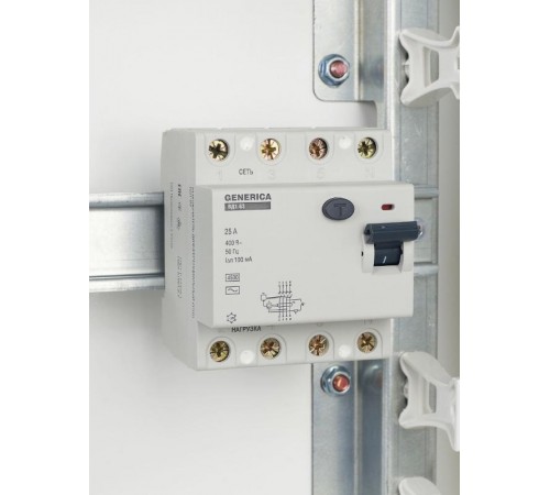 Выключатель дифференциальный (УЗО) ВД1-63 4Р 25А 100мА  MDV15-4-025-100  GENERICA