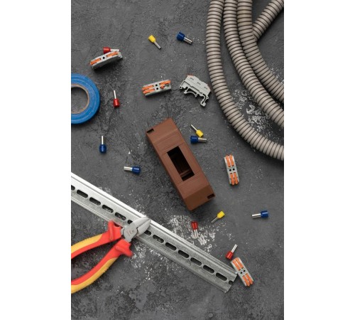 Бокс пластиковый навесной КМПН 1/2 темное дерево индивидуальный штрих-код (ВхШхГ) 135х41х58 IP20 PROxima  pbm40-n-2-dark  EKF