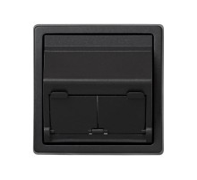 Simon 73 Адаптер на 2 коннектора RJ45 (KEYSTONE, AMP, Brand-Rex, KRONE), наклонное подключение, S73 Loft, гра  73086-62  Simon