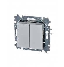 ABB Levit Серый / белый Переключатель 2-кл.  3559H-A52445 16W  2CHH595245A6016  ABB