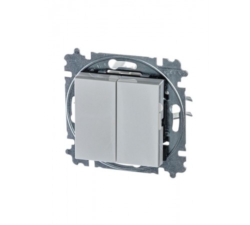 ABB Levit Серый / белый Переключатель 2-кл.  3559H-A52445 16W  2CHH595245A6016  ABB