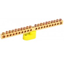 Шина PE "земля" на одном угловом изоляторе ШНИ-6х9-20-У1-Ж  YNN10-69-20C1-K05  IEK