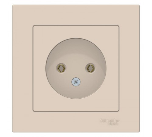 AtlasDesign Бежевый Розетка без заземления, 16А, (в сборе с рамкой)  ATN000240  SE