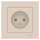 AtlasDesign Бежевый Розетка без заземления, 16А, (в сборе с рамкой)  ATN000240  SE