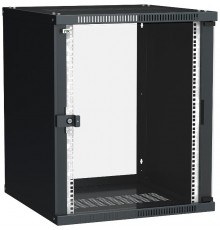 Шкаф LINEA WE 15U 600x600мм дверь стекло черный  LWE5-15U66-GF  ITK