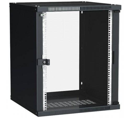 Шкаф LINEA WE 15U 600x600мм дверь стекло черный  LWE5-15U66-GF  ITK