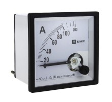 Амперметр AM-A721 аналоговый на панель 72х72 (квадратный вырез) 2000А трансформаторное подключение EKF PROxima  ama-721-2000  EKF