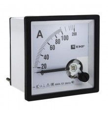 Амперметр AM-A721 аналоговый на панель 72х72 (квадратный вырез) 100А трансформаторное подключение EKF PROxima  ama-721-100  EKF