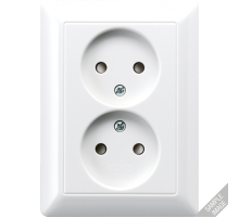 Сдвоенная розетка в одну монтажную коробку AS5010U Jung