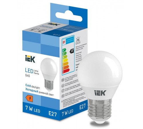 Лампа светодиодная Globe G45 600lm 6500k E27  LL-I-G45-7-230-65-E27  IEK