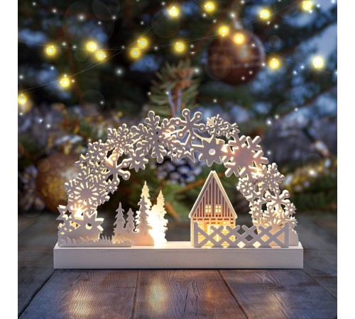 Новогодний декоративный светильник Сказка EGNDS-01  с подсветкой, 32*20 см, 2АА, IP20  Б0051928  ЭРА