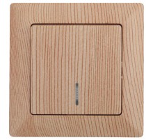 Выключатель Intro Solo 4-102-11 одноклавишный с подсветкой, 10А-250В, IP20, СУ, сосна  Б0053572  Intro