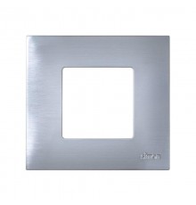 Simon 27 Накладка декоративная на рамку базовую, 1 пост, S27 Play, Metal, нержавеющая сталь  2700617-042  Simon