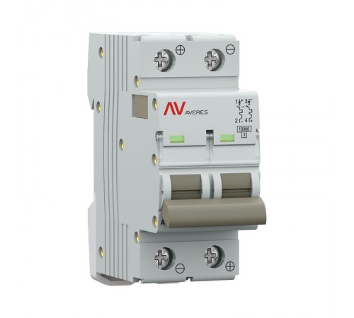 Выключатель автоматический AV-10 DC 2P 2A (C) 10kA  AVERES mcb10-DC-2-02C-av EKF