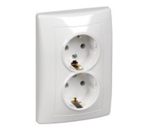 Sedna Белый Розетка 2-я с/з литая  SDN3000621  Schneider Electric