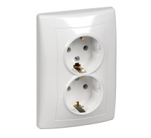 Sedna Белый Розетка 2-я с/з литая  SDN3000621  Schneider Electric