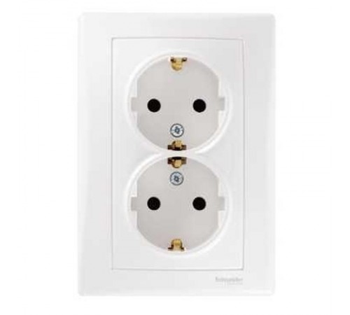Sedna Белый Розетка 2-я с/з литая  SDN3000621  Schneider Electric