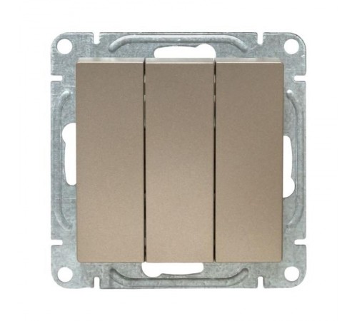 Механизм выключателя, трёхклавишный, шампань Эпика  UP1-SWC-31 EKF