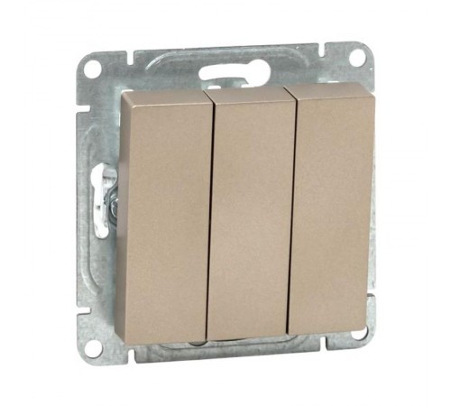 Механизм выключателя, трёхклавишный, шампань Эпика  UP1-SWC-31 EKF